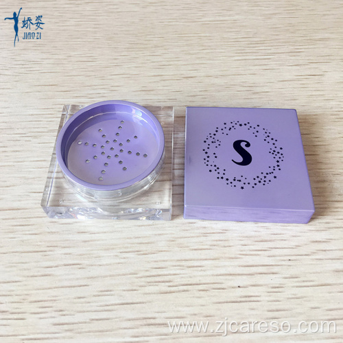 Powder Jar with Shiny Light Purple UV Lid